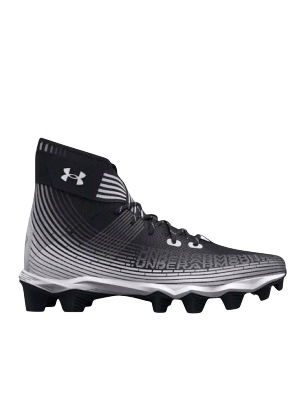 Under Armour Black White UAF Hightop Cleats Mens size 13